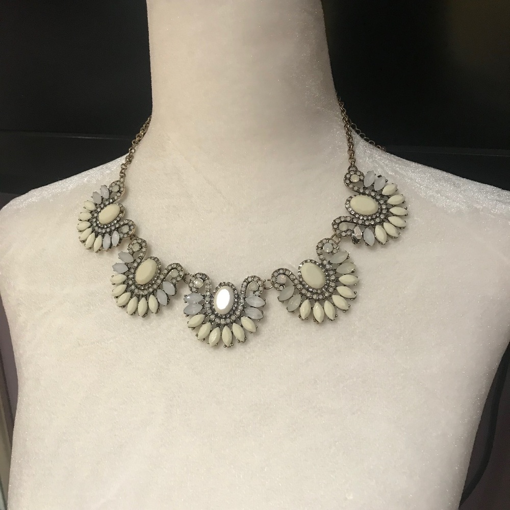 Light Blue & Cream Statement Necklace